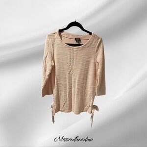 Jones New York Light Pink Tie Front Blouse